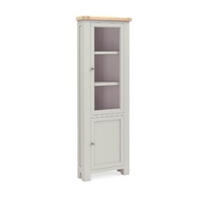 Knaresborough – Corner Display Cabinet Light Grey