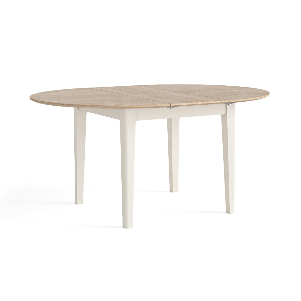 Marlow - Round Ext. Dining Table 1200/1550 Coconut Milk - Main Image
