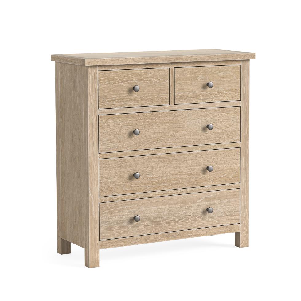 Modern Country - Chest 2 Over 3 Oak White Wash - Main Image