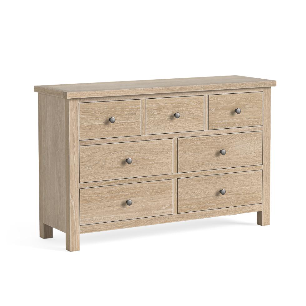 Modern Country - Chest 3 Over 4 Oak White Wash - Main Image