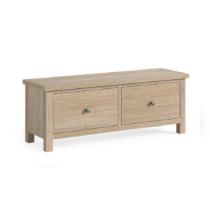 Bella Oak – Large 2 Drawer Bench Oak White Wash