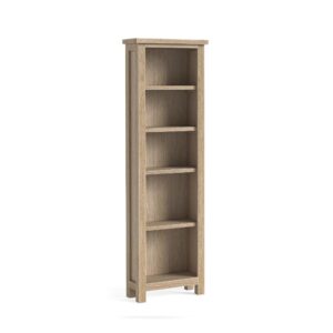 Bella Oak – Slim Bookcase Oak White Wash