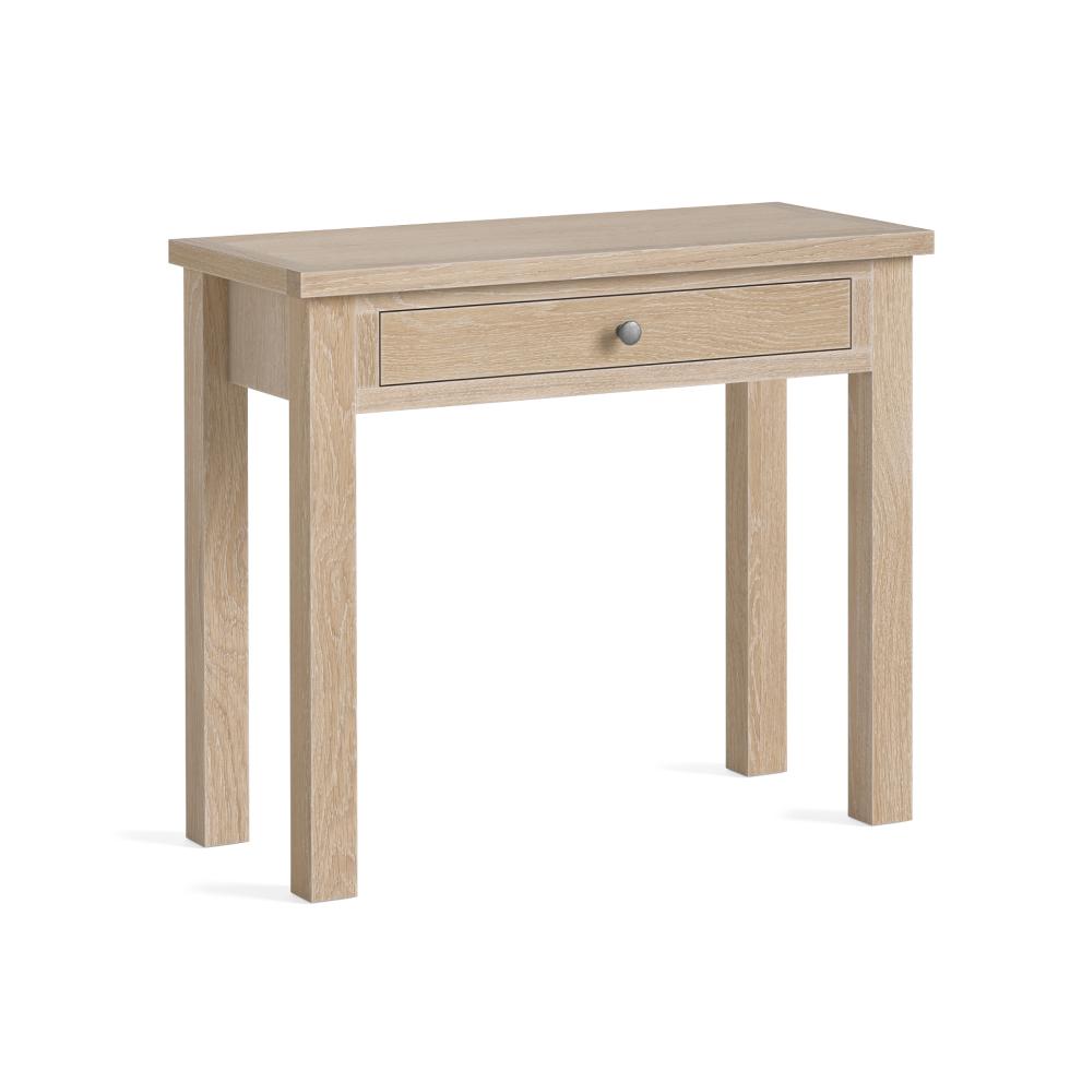 Modern Country - Single Drawer Desk Oak White Wash - Main Image