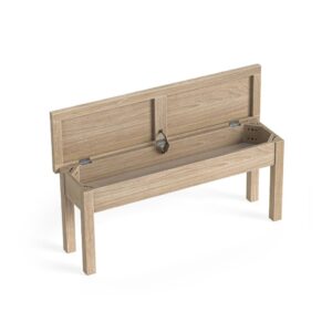 Bella Oak – Shallow Storage Bench Oak White Wash