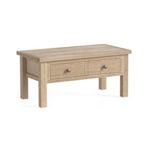 Bella Oak – Coffee Table With Drawer Only Oak White Wash