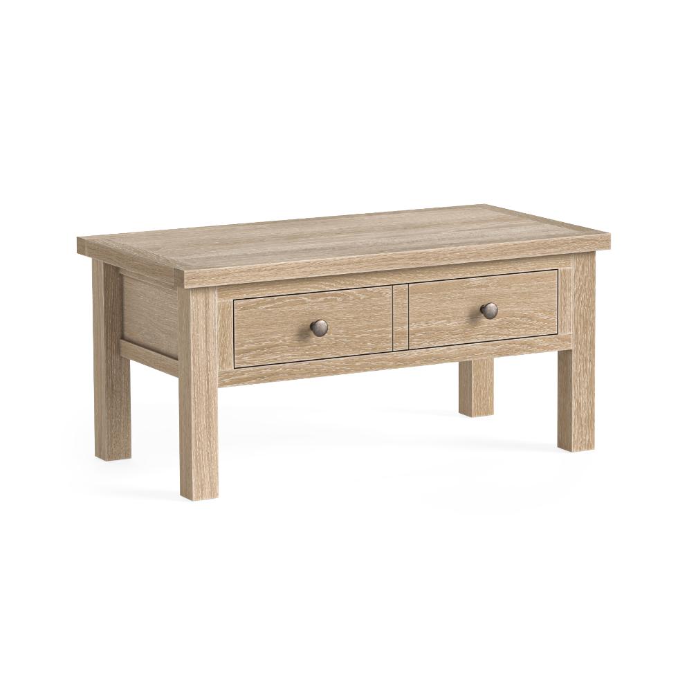 Modern Country - Coffee Table With Drawer Only Oak White Wash - Main Image