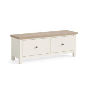 Bella Oak – Large 2 Drawer Bench Coconut