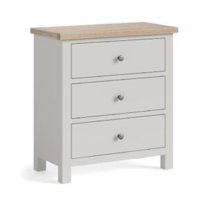 Bella Oak – 3 Drawer Chest Light Grey