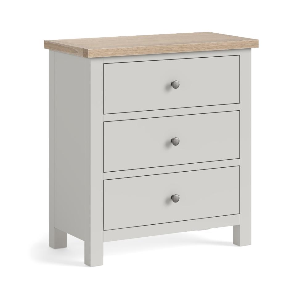 Modern Country - 3 Drawer Chest Light Grey - Main Image