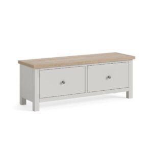 Bella Oak – Large 2 Drawer Bench Light Grey