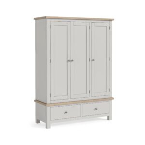 Bella Oak – Triple Wardrobe Light Grey