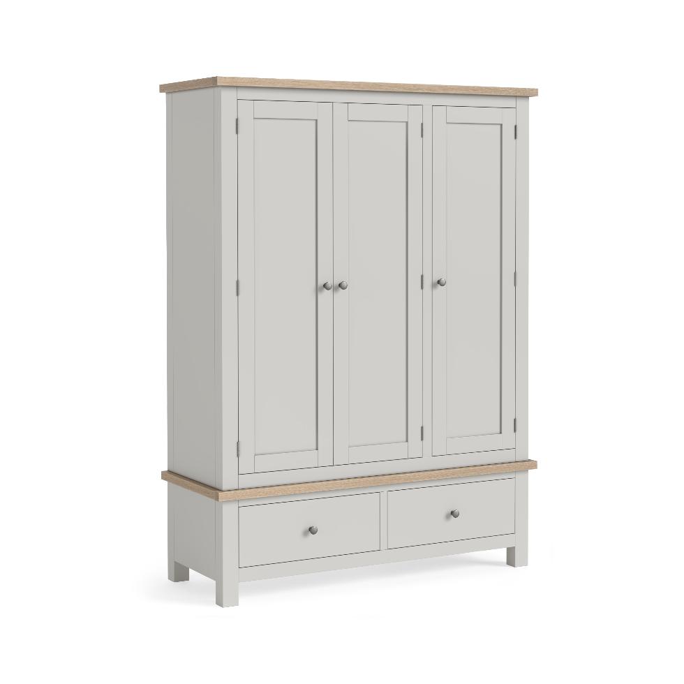 Modern Country - Triple Wardrobe Light Grey - Main Image