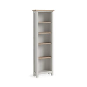 Bella Oak – Slim Bookcase Light Grey