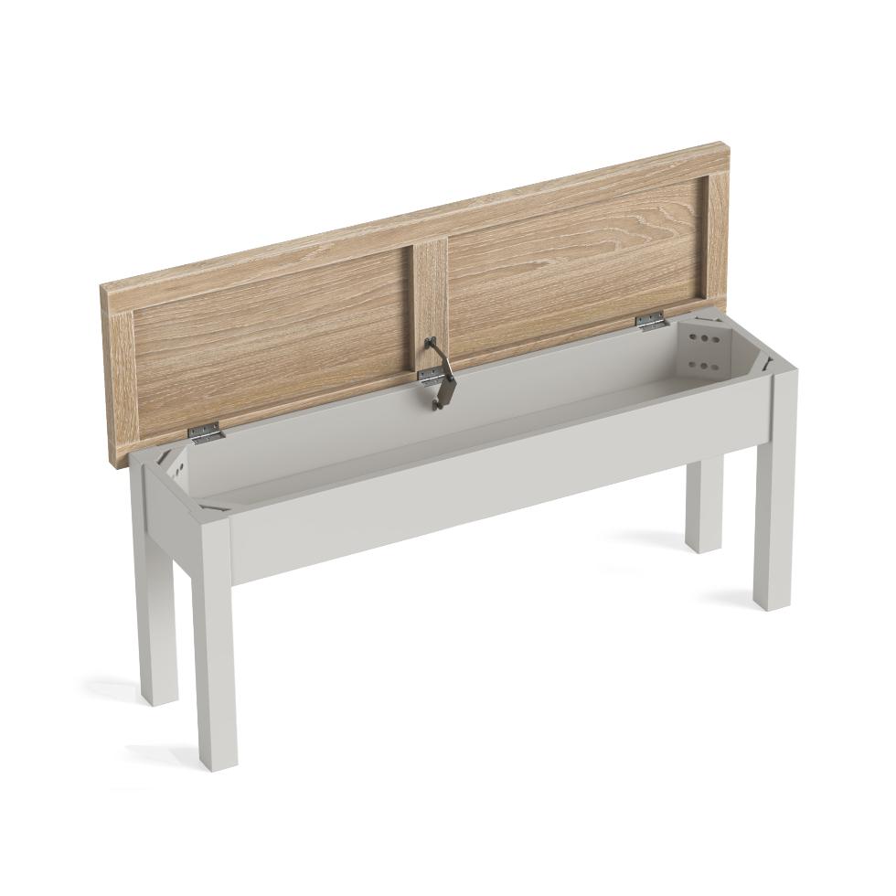 Modern Country - Shallow Storage Bench Light Grey - Main Image