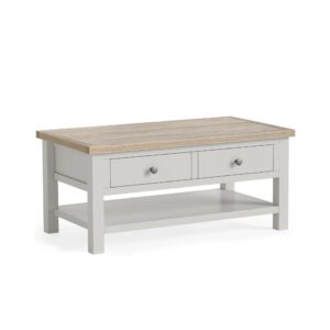 Bella Oak – Coffee Table With Shelf Light Grey