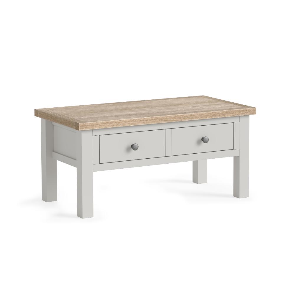Modern Country - Coffee Table With Drawer Only Light Grey - Main Image