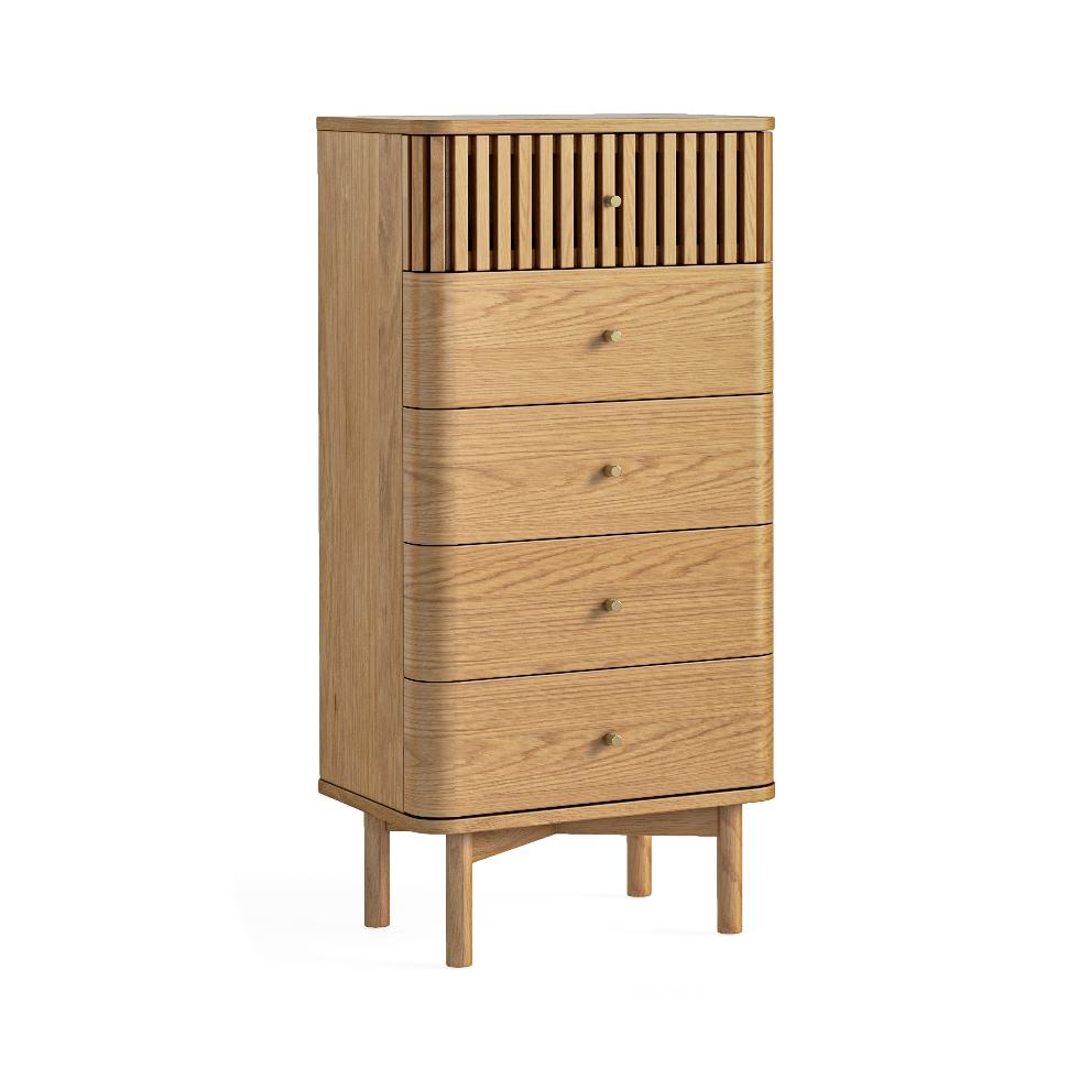 Soho - 5 Drawer Tallboy Chest Natural - Main Image
