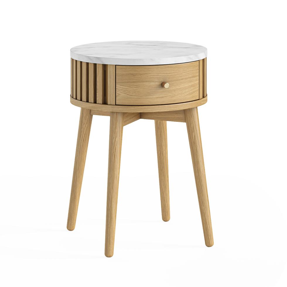 Soho Marble Top - Round Side Table Natural - Main Image