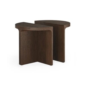 Richmond – Half Moon Nest Of Table With Wooden Top