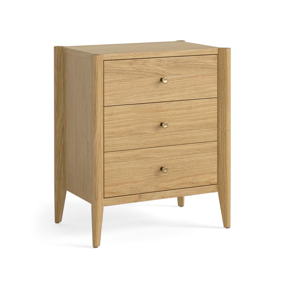 Paris - 3 Drawer Bedside Natural Oak - Main Image