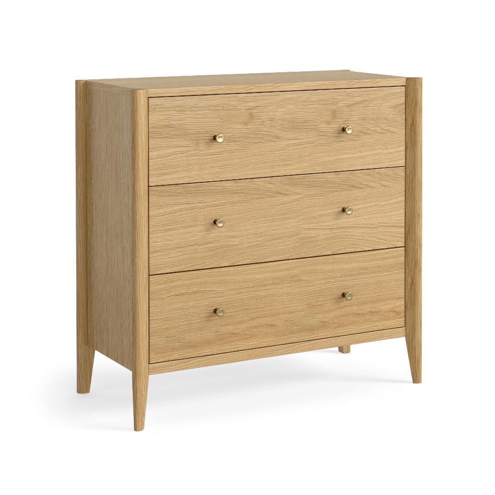 Paris - 3 Drawers Chest Natural Oak - Main Image