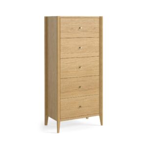 Farnborough – 5 Drawers Tall Boy Natural Oak