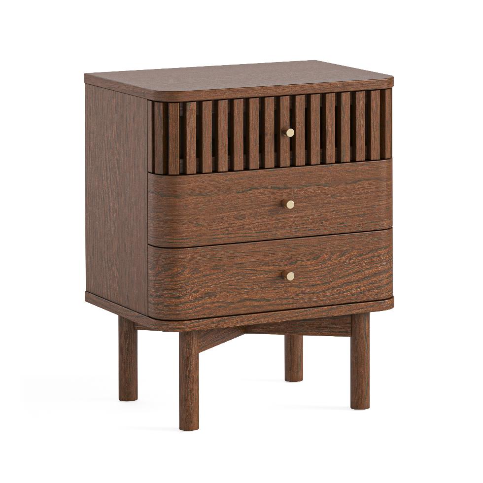 Soho - Bedside 3 Drawer  Brown - Main Image
