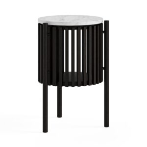 Honiton – Story Side Table With Door Black