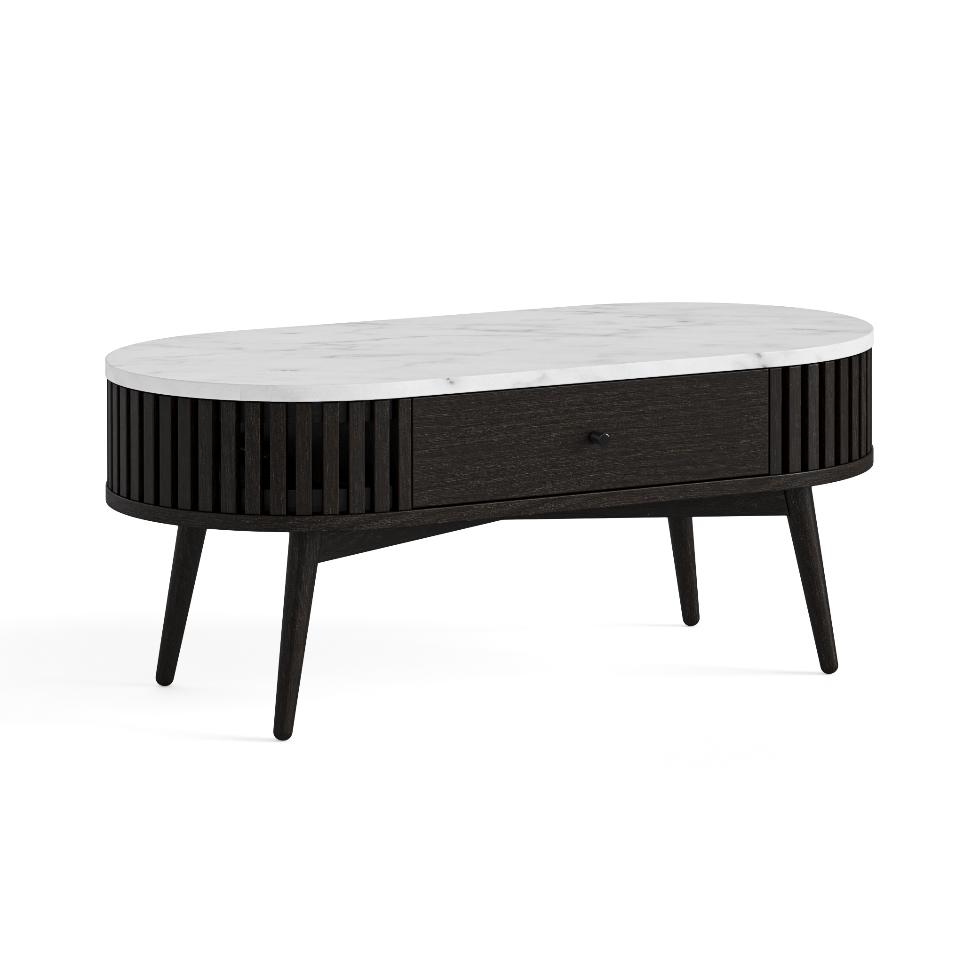Soho Marble Top - Oval Coffee Table Black - Main Image