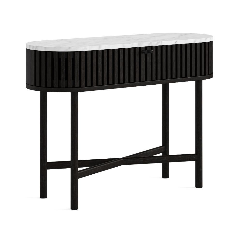 Soho Marble Top - Oval Console Table Black - Main Image