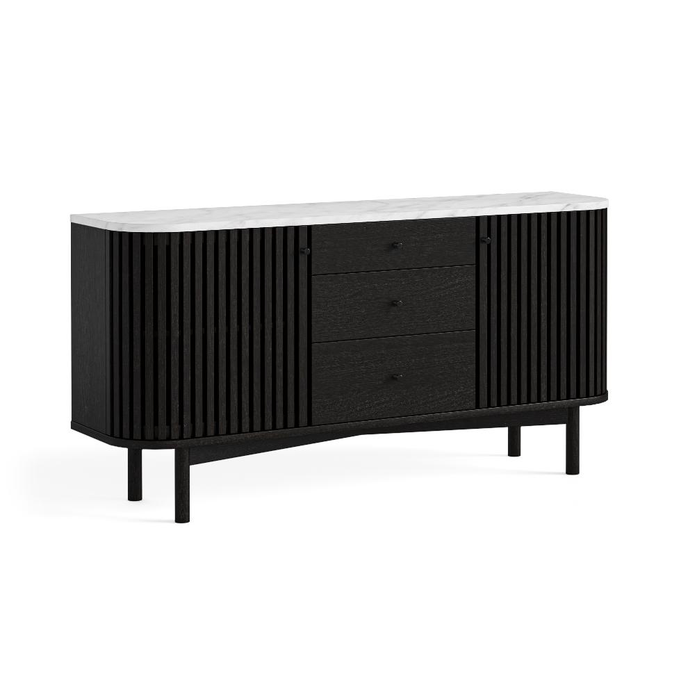 Soho Marble Top - Sideboard With Drawers Black - Main Image