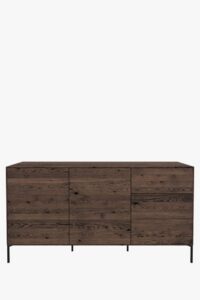 Lons 2 Door 3 Drawer Sideboard (Black Brown Oiled Oak)