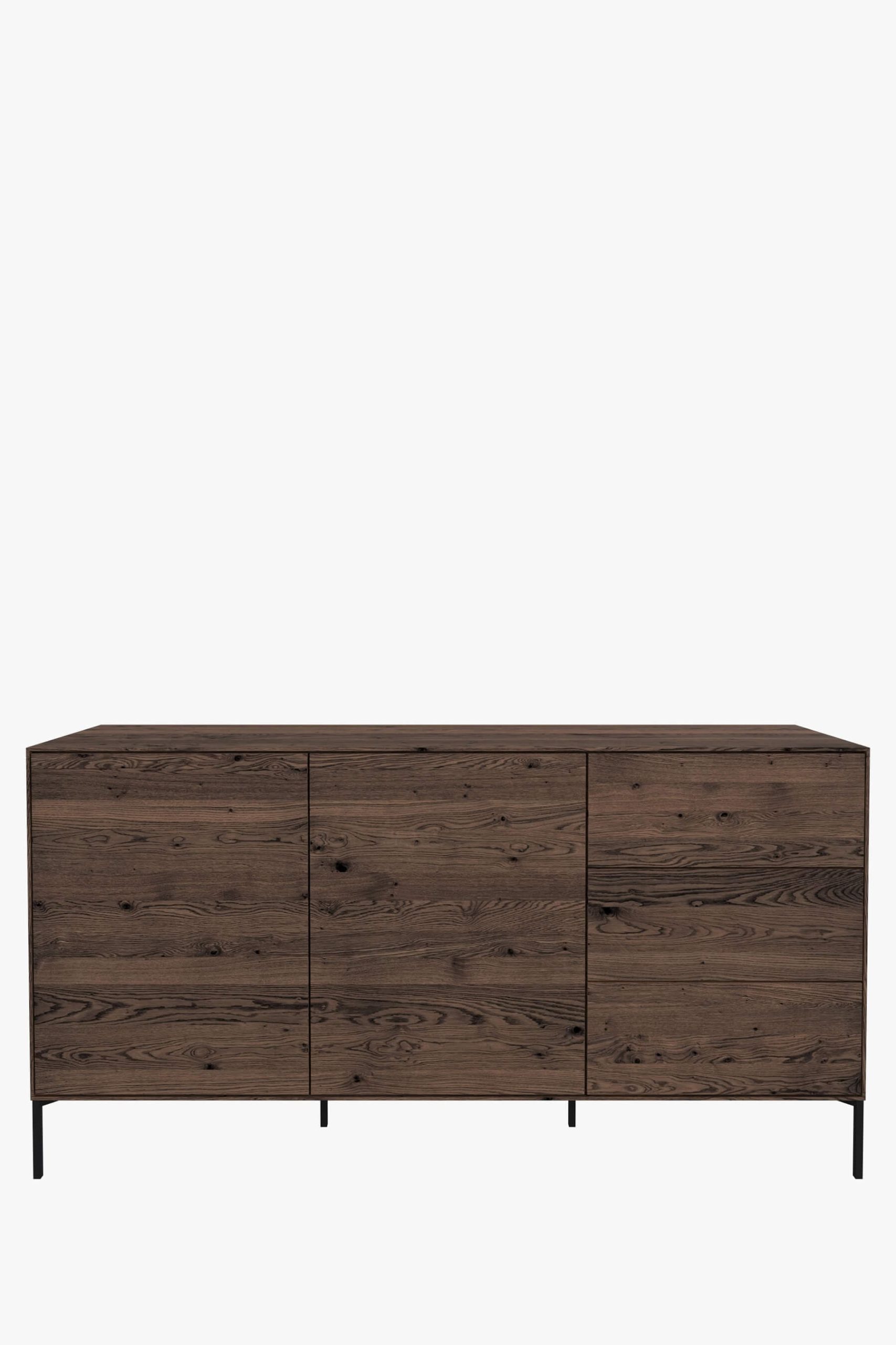 Helga 2 Door 3 Drawer Sideboard (Black Brown Oiled Oak) - Main Image