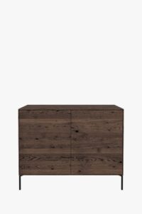 Lons 2 Door Sideboard (Black Brown Oiled Oak)