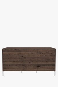 Lons 3 Door Sideboard (Black Brown Oiled Oak)