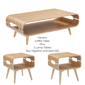 Citta – Havana Oak Coffee Table Plus 2 Lamp Tables Set