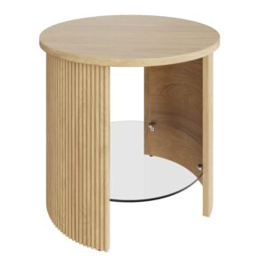Comiso – Roma Oak Fluted Side Table