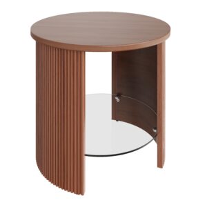 Comiso – Roma Walnut Fluted Side Table