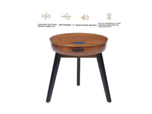 San Interlakenancisco Walnut Smart Speaker/Charging Side Table
