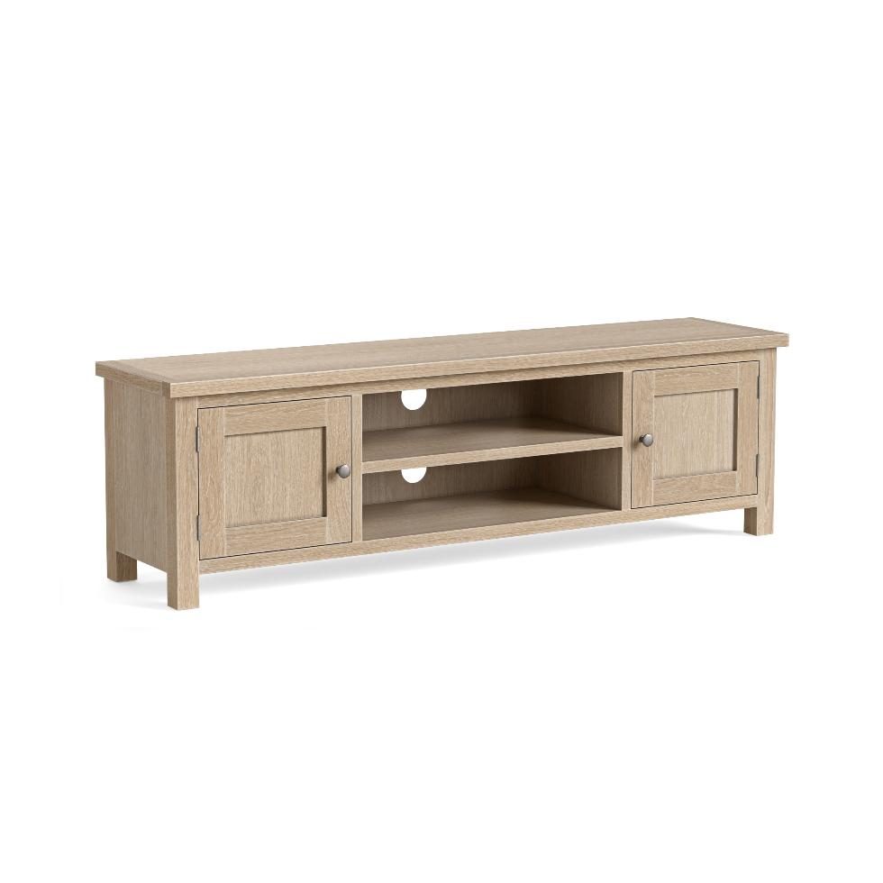 Modern Country - Tv Unit 1600 Oak Whitewash - Main Image