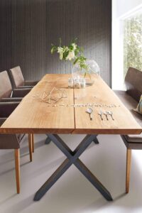 Luchon Art Dining Table H (X – Shaped Leg, 4 x 10 cm)