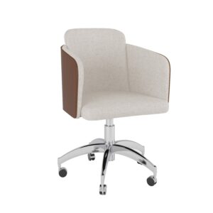 San Interlakenancisco Walnut Fabric Office Chair