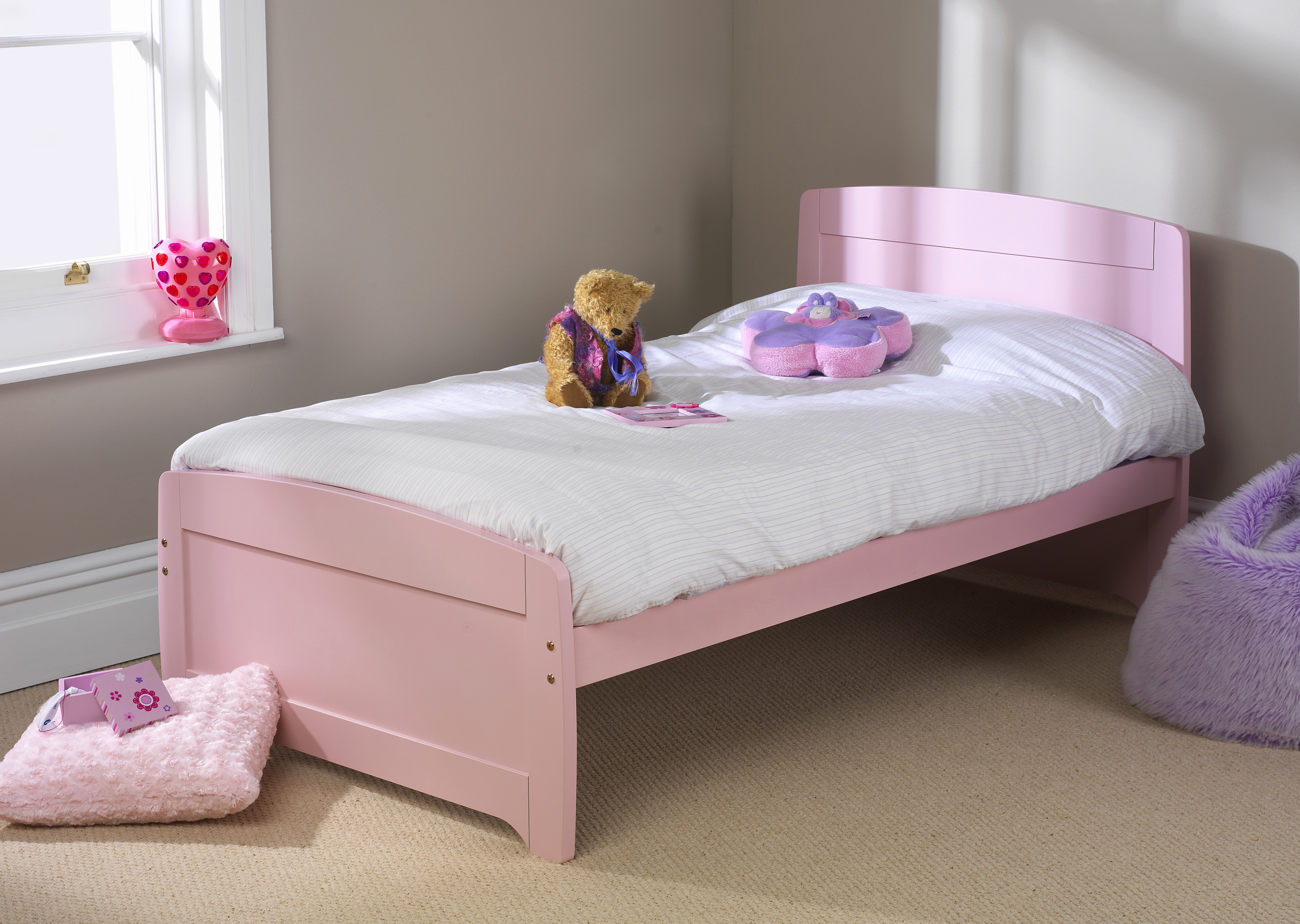Rainbow | Pink 3ft Wooden Bed | 50080pink - Main Image