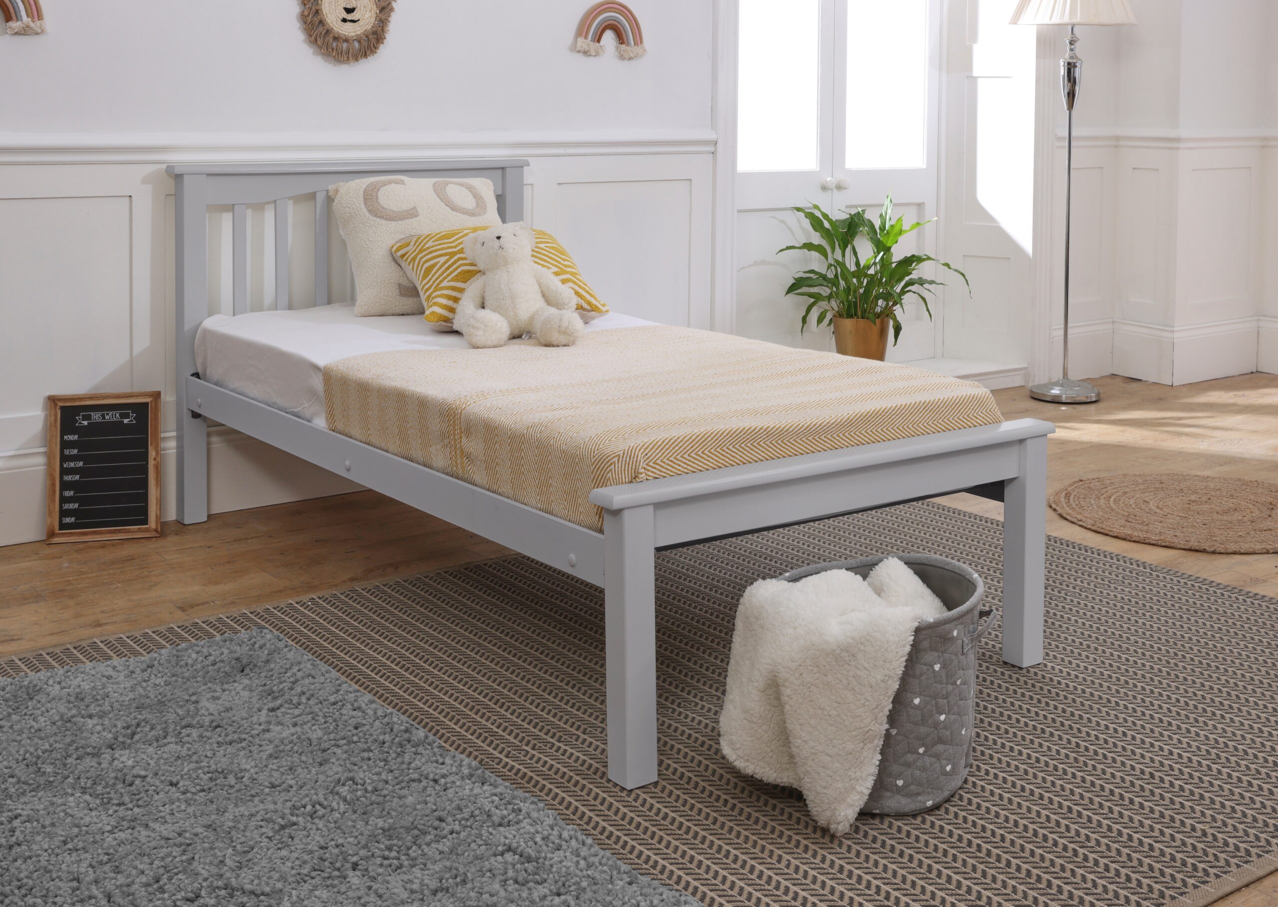 Sandra Grey Low End | Wooden Beds | 50062grey - Main Image