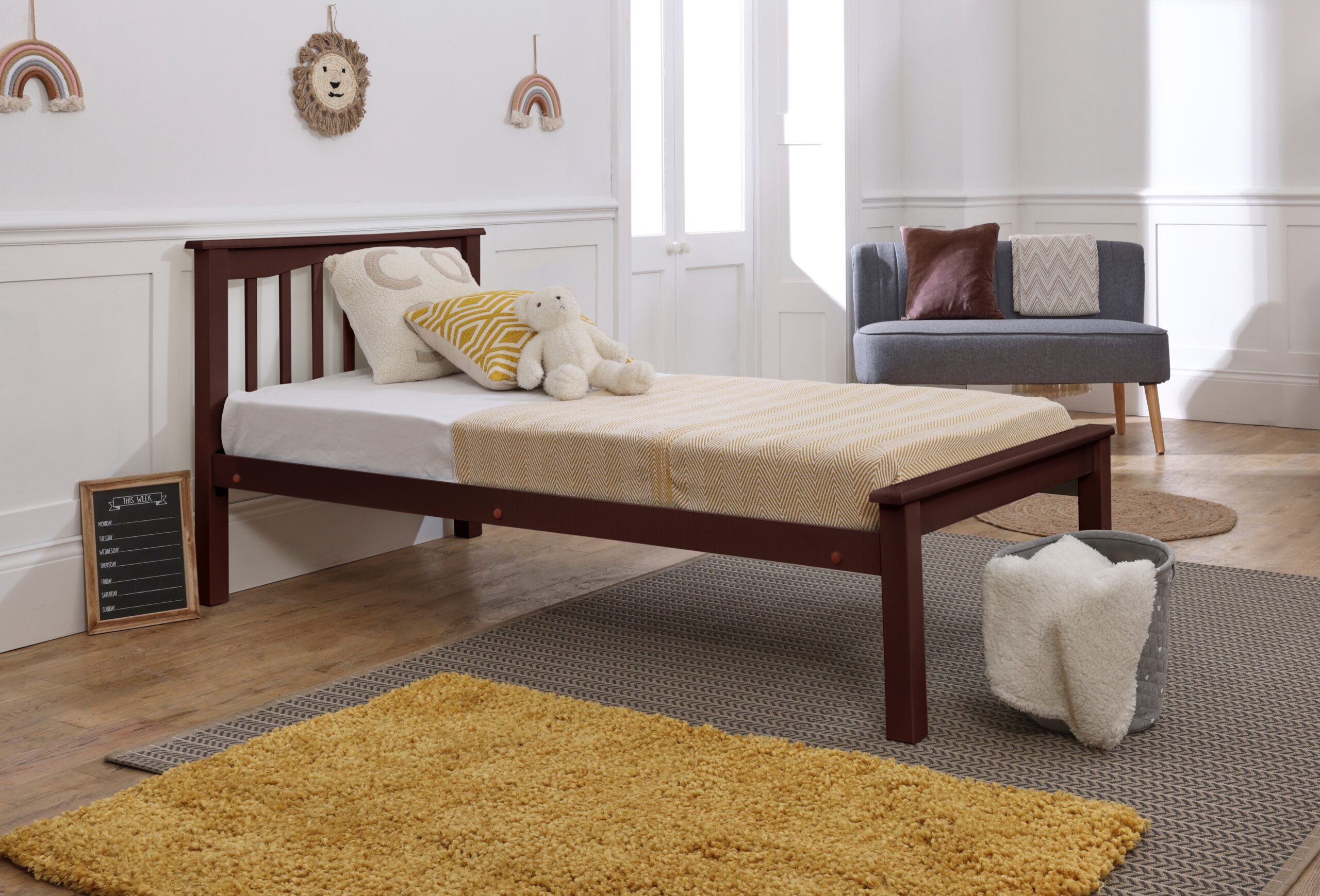 Sandra Walnut Low End | Wooden Beds | 50062walnut - Main Image