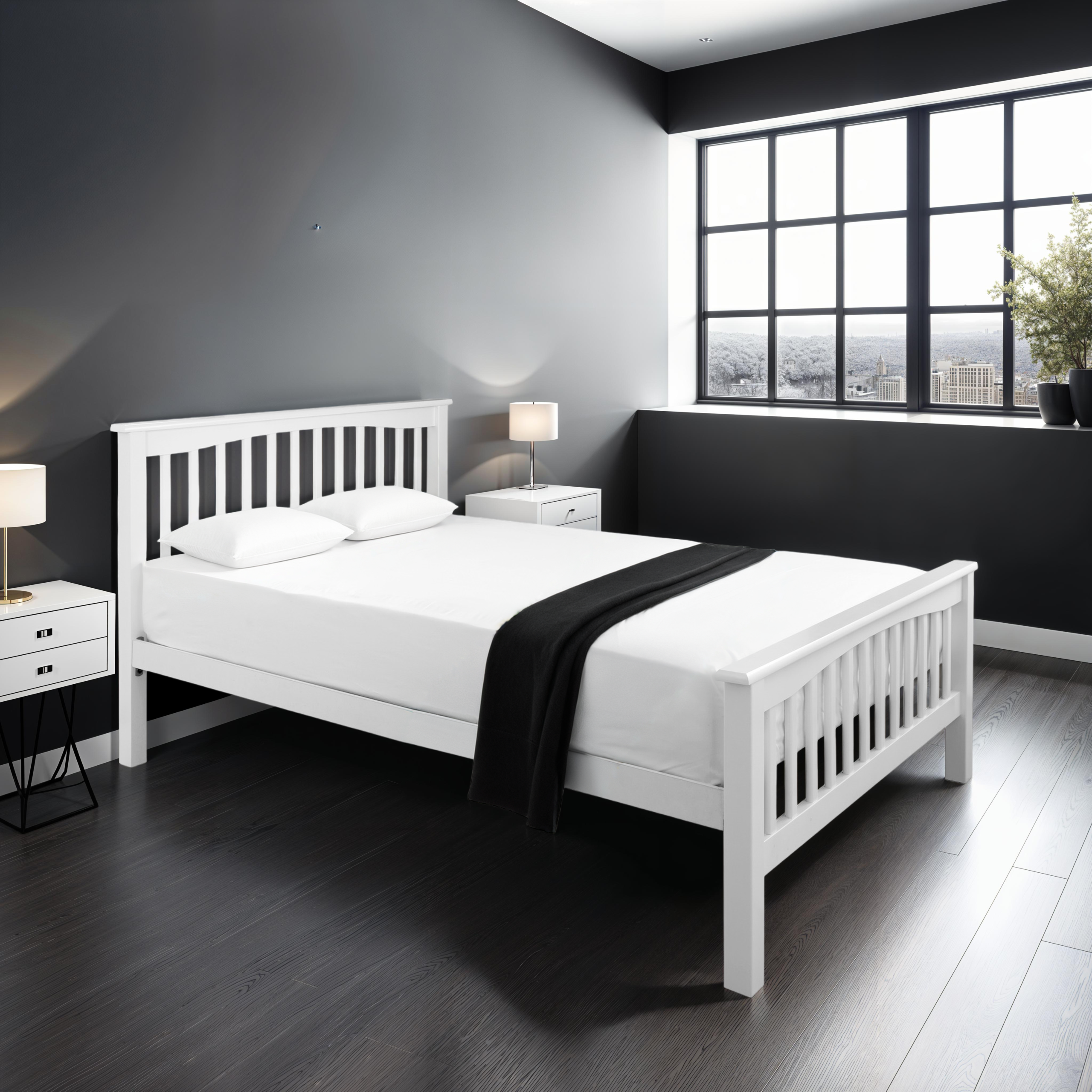 Sandra White High End | Wooden Beds | 50061white - Main Image