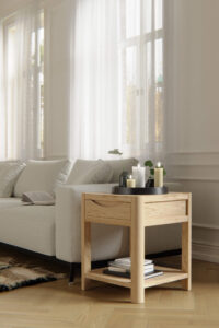 Ingaro 1 Drawer Side Table (Oak)