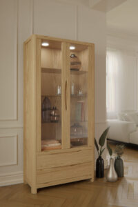Ingaro 2 Door 2 Drawer Display Cabinet (Oak)