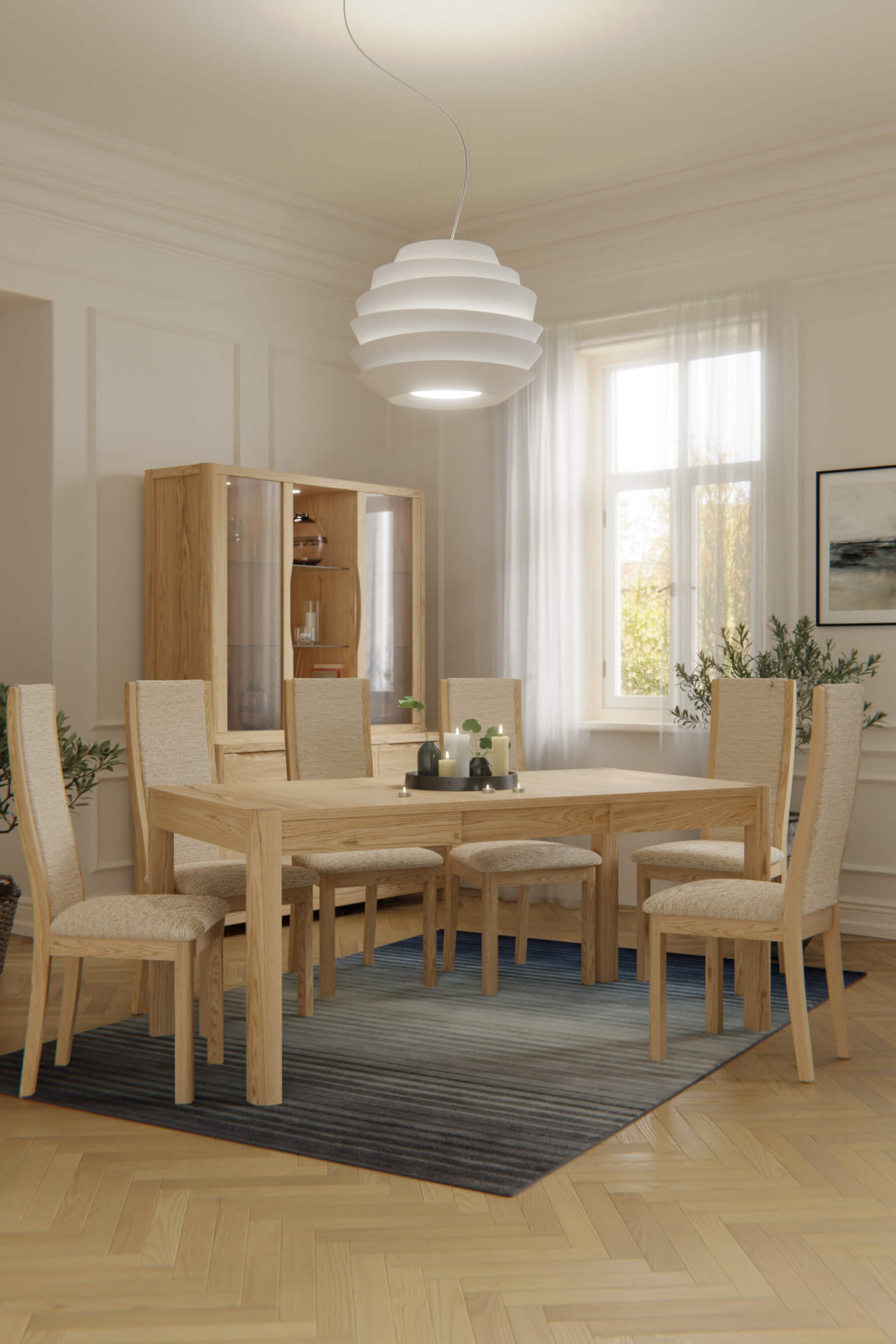 Stockholm Rectangular Dining Table (Seats 4-8 People, Oak) - Main Image