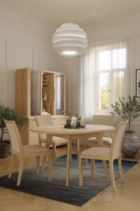 Ingaro Compact Round Extending Dining Table (Oak)